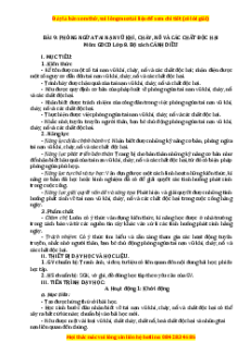 Giáo án Bài 9 GDCD 8 Cánh diều: Phòng ngừa tai nạn vũ khí, cháy nổ và các chất độc hại