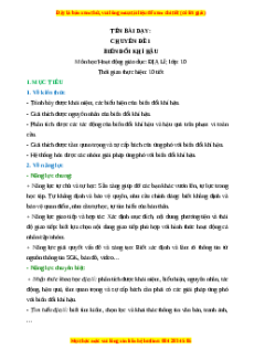 Giáo án chuyên đề 1 Biến đổi khí hậu Địa lí 10 Cánh diều