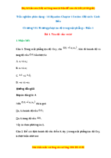 Trắc nghiệm Tọa độ của vectơ Toán 10 Cánh diều