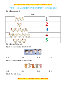Đề thi Violympic Toán lớp 1 Vòng 1 có lời giải
