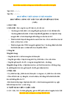 Giáo án Hoạt động 1: Dùng vật liệu tái chế gấp hộp quà tặng Toán 8 Chân trời sáng tạo