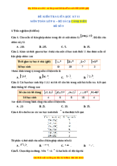 Đề thi giữa kì 2 Toán 11 Cánh diều (Đề 9)