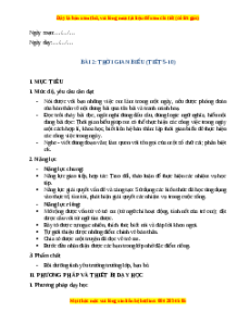 Giáo án Thời gian biểu Tiếng Việt 2 Chân trời sáng tạo