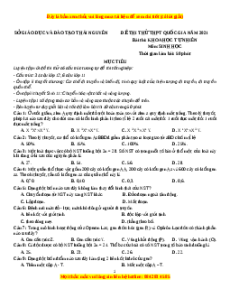 Đề thi thử Sinh Học Sở Thái Nguyên lần 1 năm 2021