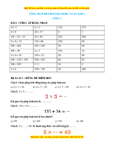 Đề thi Violympic Toán lớp 3 (Vòng 1->10 có lời giải)