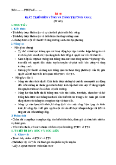 Giáo án Bài 40 Địa lí 10 Kết nối tri thức: Phát triển bền vững và tăng trưởng xanh