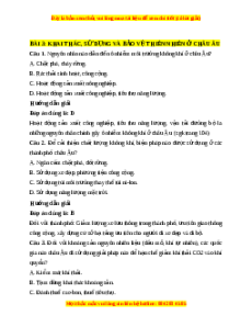 Trắc nghiệm Địa lý 7 Bài 3 Kết nối tri thức: Khai thác, sử dụng và bảo vệ thiên nhiên ở Châu Âu