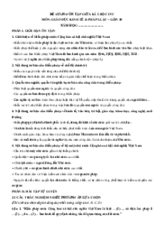 Đề cương ôn tập giữa học kì 2 Kinh tế pháp luật 10 Chân trời sáng tạo