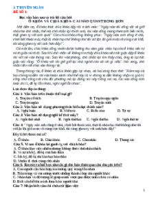 20 Đề đọc hiểu Văn 6 Truyện ngắn (cấu trúc mới)