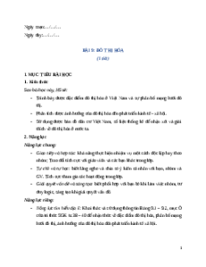 Giáo án Bài 9 Địa lí 12 Chân trời sáng tạo (2024): Đô thị hoá
