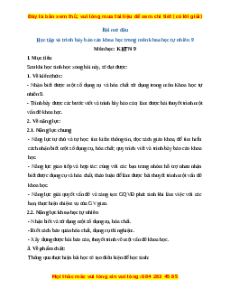 Giáo án Bài mở đầu Khoa học tự nhiên 9 Cánh diều