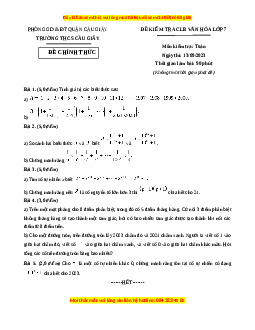 Đề thi HSG Toán 7 năm 2024 trường THCS Cầu Giấy - Hà Nội