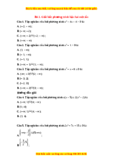Trắc nghiệm Giải bất phương trình bậc hai một ẩn Toán 10 Chân trời sáng tạo