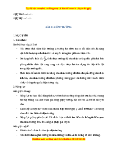 Giáo án Điện trường Vật lí 11 Cánh diều