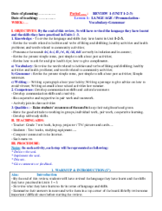 Giáo án Tiếng Anh 7 Global success Học kì 1