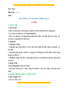 Giáo án Tổng các số hạng bằng nhau Toán 2 Chân trời sáng tạo