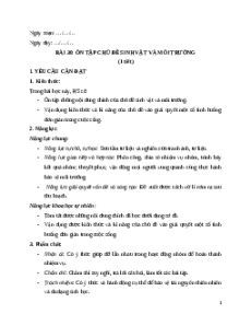 Giáo án Bài 30 Khoa học lớp 5 Kết nối tri thức: Ôn tập chủ đề Sinh vật và môi trường