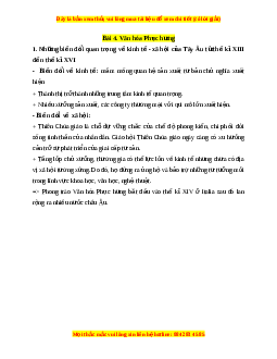 Lý thuyết Lịch sử 7 Chân trời sáng tạo Bài 4: Văn hóa phục hưng