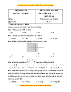 Đề thi giữa kì 2 Toán lớp 4 Kết nối tri thức (Đề 2)
