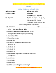 Đề thi cuối kì 2 Tin học lớp 4 Kết nối tri thức (Đề 2)