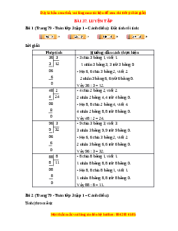Giải Sgk Toán lớp 3 Bài 37: Luyện tập (Cánh diều)