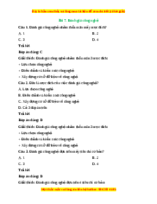 Trắc nghiệm Công nghệ 10 Bài 7 Cánh diều: Đánh giá công nghệ