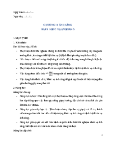 Giáo án Bài 5 KHTN 9 Kết nối tri thức (2024): Khúc xạ ánh sáng
