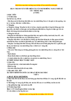 Giáo án Bài 9 Lịch sử 10 Cánh diều (2024): Thành tựu tiêu biểu của văn minh Đông Nam Á thời kì cổ - trung đại