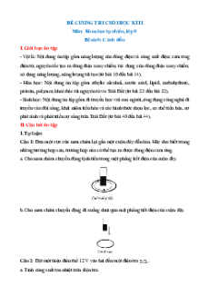 Đề cương ôn tập Cuối kì 2 Khoa học tự nhiên 9 Cánh diều