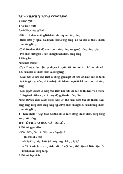 Giáo án Bài 4: Khách quan và công bằng Giáo dục công dân 9 Cánh diều