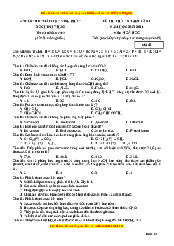 Đề thi thử tốt nghiệp Hóa học Sở GDĐT Vĩnh Phúc lần 1 năm 2024