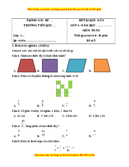Đề thi cuối kì 2 Toán lớp 4 Chân trời sáng tạo - Đề 5