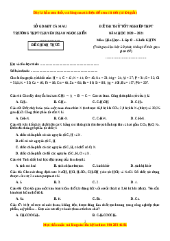 Đề thi thử Hóa Học trường Chuyên Phan Ngọc Hiển năm 2021