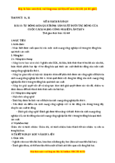 Giáo án Bài 13 Công nghệ cơ khí 11 Kết nối tri thức: Tự động hóa dưới quá trình sản xuất
