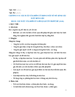 Giáo án Xác suất của biến cố liên quan tới phép thử Toán 9 Kết nối tri thức