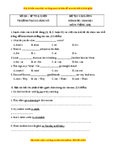 Đề thi tuyển sinh vào lớp 6 môn Tiếng Anh trường THCS Giảng Võ năm 2020