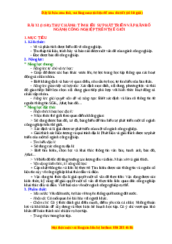 Giáo án Bài 32 Địa lí 10 Chân trời sáng tạo (2024): Thực hành tìm hiểu sự phát triển và phân bố ngành công nghiệp trên thế giới