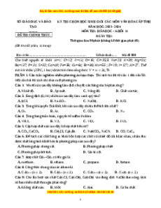 Đề thi HSG Hóa 11 năm 2023-2024 (Đề 7) có lời giải