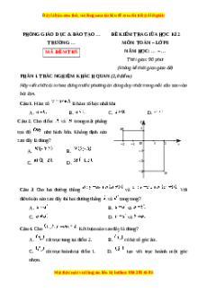 Đề thi giữa kì 2 Toán 8 Chân trời sáng (Đề 5)