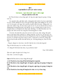 Trắc nghiệm Chủ điểm 5 Tiếng việt lớp 5: Giữ lấy màu xanh