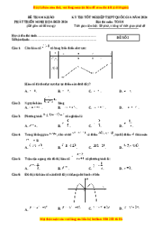 Đề Tốt nghiệp Toán 2024 theo đề tham khảo (Đề 2)