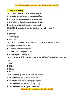Trắc nghiệm Ôn tập chương 1 Địa lí 10 Chân trời sáng tạo