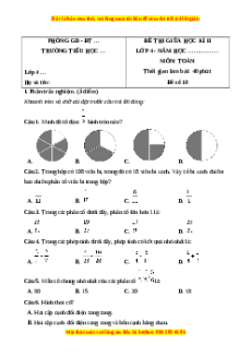 Đề thi giữa kì 2 Toán lớp 4 Cánh diều - Đề 10