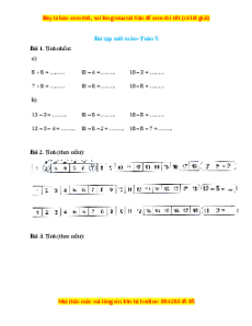 Bài tập cuối tuần Toán lớp 2 Tuần 5 Cánh diều (có lời giải)