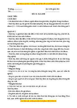 Giáo án Alkane Hóa học 11 Chân trời sáng tạo