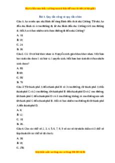Trắc nghiệm Quy tắc cộng và quy tắc nhân Toán 10 Chân trời sáng tạo