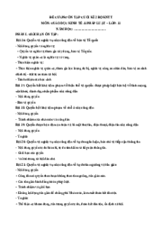 Đề cương ôn tập cuối học kì 2 Kinh tế pháp luật 11 Kết nối tri thức