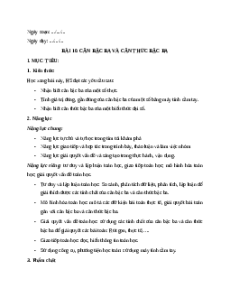 Giáo án Căn bậc ba và căn thức bậc ba Toán 9 Kết nối tri thức