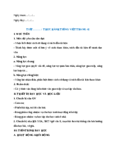 Giáo án Thực hành tiếng Việt trang 42 Ngữ Văn 9 Chân trời sáng tạo