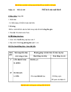 Giáo án Bài 110 Toán lớp 5: Thể tích của một hình
